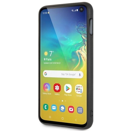 BMW Signature Logo Imprint Case - Skórzane etui Samsung Galaxy S10e z wytłaczanym logo BMW (czarny)