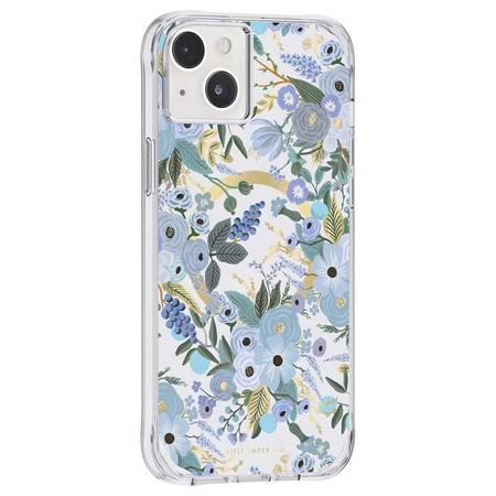Rifle Paper Clear MagSafe - iPhone 14 Plus tok (Garden Party kék)