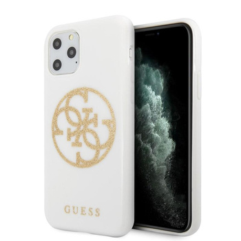Guess Circle Glitter 4G - Coque iPhone 11 Pro (blanc)