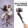 Crong SelfieGo Ultra – Aluminiowy selfie stick Bluetooth tripod (czarny)