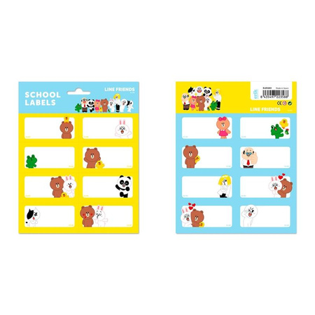 Line Friends - Zestaw naklejek / etykiet 16 szt.