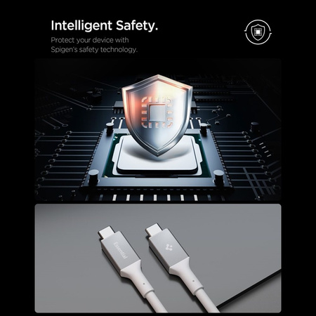 Kabel USB C Szybkie Ładowanie 2m Spigen Essential do iPhone Biały 100W PD