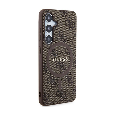 Guess 4G Collection Leather Metal Logo MagSafe - Samsung Galaxy S24 Case (brown)