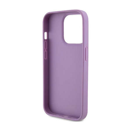 Guess Leather 4G Stamped - Tasche für iPhone 15 Pro Max (Violett)
