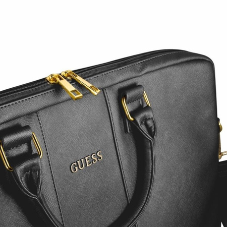 Guess Saffiano Look Computer Bag - Sacoche pour ordinateur portable 15" (noir)