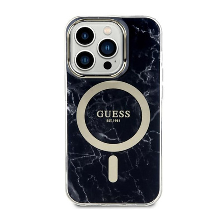 Guess Marble MagSafe - iPhone 14 Pro Max Case (Black)