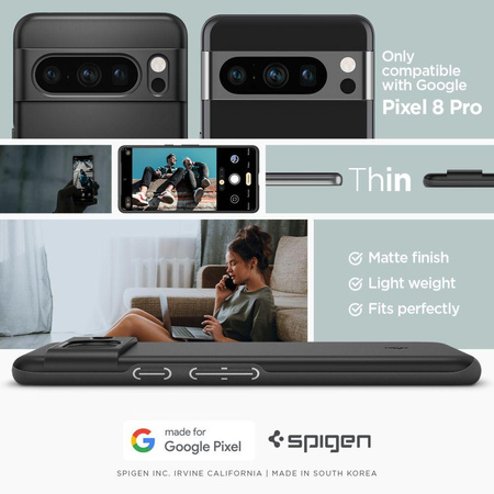 Spigen Thin Fit - Etui do Google Pixel 8 Pro (Czarny)