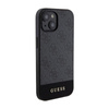 Guess 4G Bottom Stripe Metal Logo Collection - iPhone 15 tok (szürke)