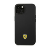 Ferrari szilikon fém logó - iPhone 14 tok (fekete)