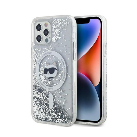 Karl Lagerfeld Liquid Glitter Choupette Head MagSafe - iPhone 12 / iPhone 12 Pro tok (átlátszó)