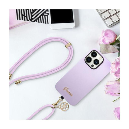 Guess CBDY Cord Nylon 4G Metal Charm - Universal Phone Strap (lilac)