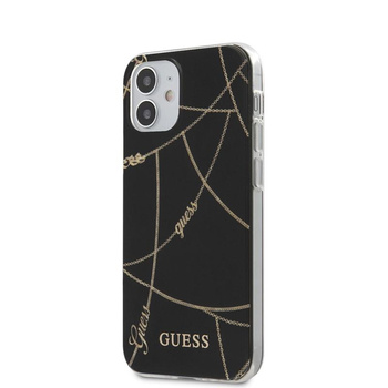 Guess Gold Chain - Coque pour iPhone 12 Mini (noir)