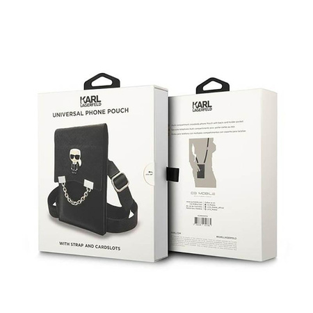 Karl Lagerfeld Ikonik Karl Chain Wallet Phone Bag - okostelefon és kiegészítő táska (fekete)