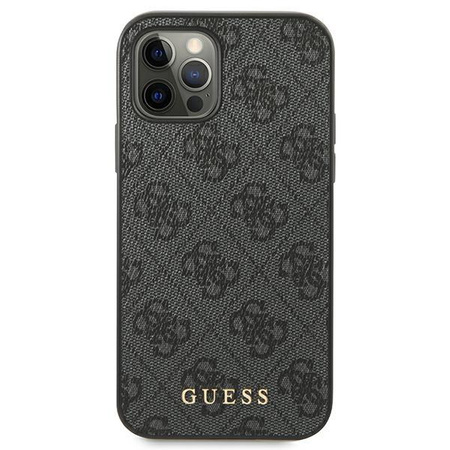 Guess 4G Metall Gold Logo - iPhone 12 Pro Max Tasche (grau)