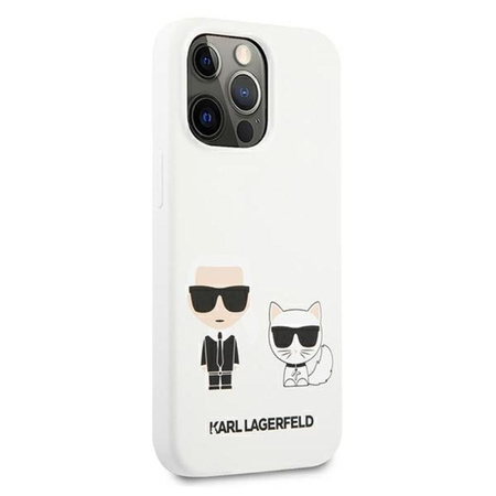 Karl Lagerfeld szilikon Karl & Choupette - iPhone 13 Pro tok (fehér)