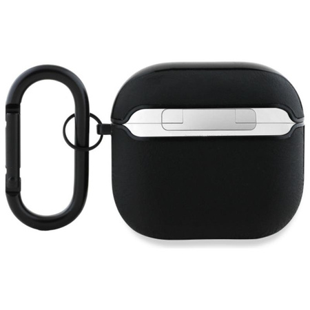 BMW Echtes Leder Silbernes Logo - AirPods 4 Tasche (schwarz)