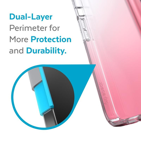 Speck Presidio Perfect-Clear + Ombre - iPhone 13 Pro Hülle mit MICROBAN-Beschichtung (Clear/Vintage Rose)