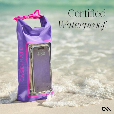 Case-Mate Waterproof Mini Phone Bucket Dry Bag - Waterproof bag with pocket for phone up to 7" (Purple Paradise)