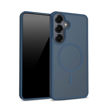 Crong Hybrid Matte Magnetic - MagSafe tok Samsung Galaxy S25 készülékhez (sötétkék)