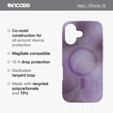 Incase Halo Case MagSafe - pouzdro pro iPhone 16 Pro (Oil Slick Lilac)