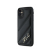 Karl Lagerfeld Diagonal Quilted Script - pouzdro pro iPhone 11 (černé)