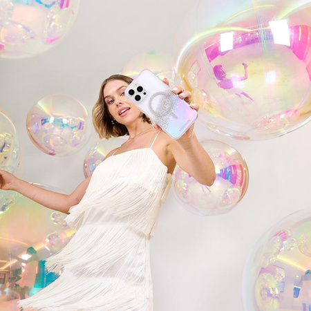 Case-Mate Karat MagSafe - Hülle für iPhone 16 Pro (Holographic Soap Bubble)