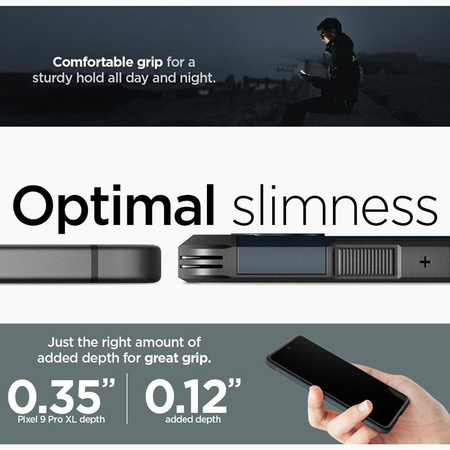 Spigen Tough Armor - Étui pour Google Pixel 9 Pro XL (Metal Slate)