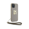 DKNY Wrist Strap Stock Logo - pouzdro pro iPhone 15 / 14 / 13 (béžové)