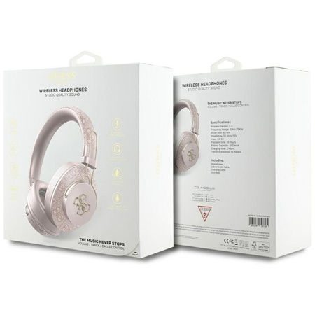 Guess Metal 4G Logo - ENC Casque intra-auriculaire sans fil Bluetooth (rose)