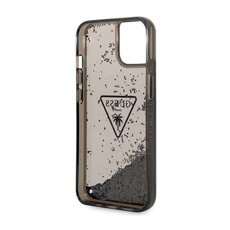 Pouzdro Guess Liquid Glitter Triangle Logo - iPhone 14 Plus (černé)