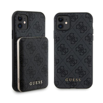 Guess Bundle Pack MagSafe 4G Metal Gold Logo - Case Set + Power Bank 5000mAh MagSafe iPhone 11 (black)