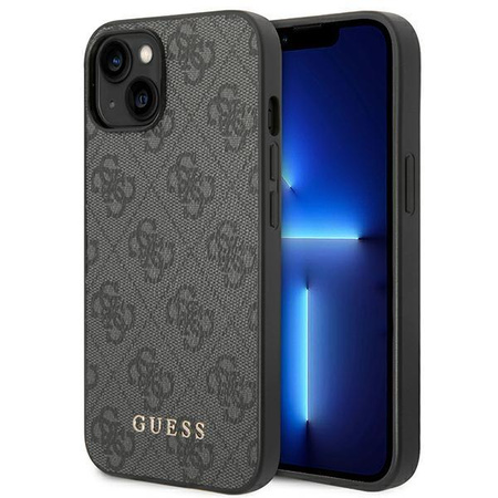 Guess 4G Metal Gold Logo - Coque pour iPhone 14 (gris)