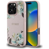 Guess Grained Flower Pattern MagSafe - étui pour iPhone 16 Pro (rose)