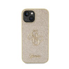 Pouzdro Guess Glitter Script Big 4G - iPhone 15 (zlaté)