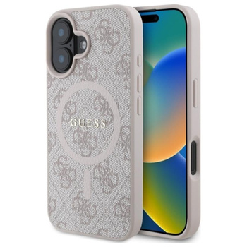Guess 4G Ring Classic Logo MagSafe - iPhone 16 tok (rózsaszín)