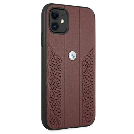 BMW Leather Curve Perforate HC - Étui pour iPhone 11 (rouge)