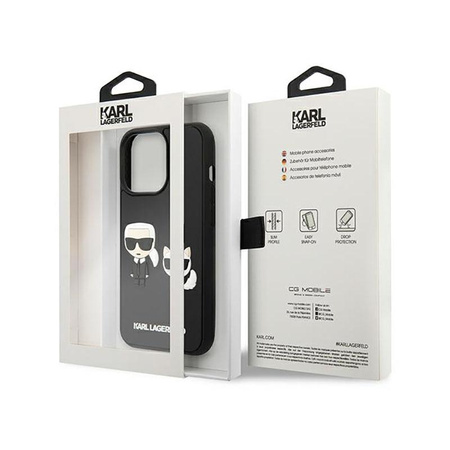 Karl Lagerfeld Ikonik 3D Karl & Choupette - iPhone 13 Pro Max Tasche (schwarz)