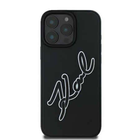 Karl Lagerfeld 3D gumi Bicolor Signature - iPhone 16 Pro tok (fekete)