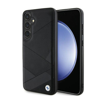 Kožené pouzdro BMW Signature Crossing Lines Pattern - Samsung Galaxy S24 (černé)