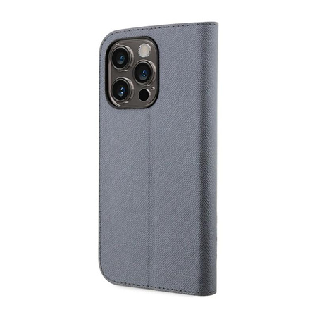 Karl Lagerfeld Booktype NFT Saffiano Karl & Choupette - Tasche für iPhone 14 Pro Max (Silber)