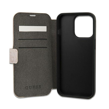 Pouzdro Guess Booktype 4G Big Metal Logo - iPhone 13 Pro Max (růžové)