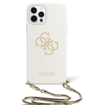 Guess 4G Big Logo Chain - Coque pour iPhone 12 / iPhone 12 Pro (blanc)
