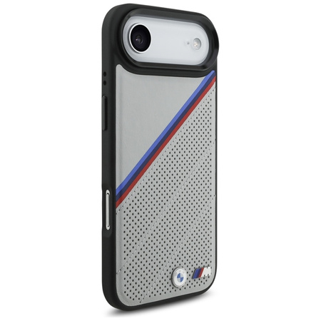 BMW M Tricolor Metal Logo MagSafe - iPhone Air Hülle (Grau)