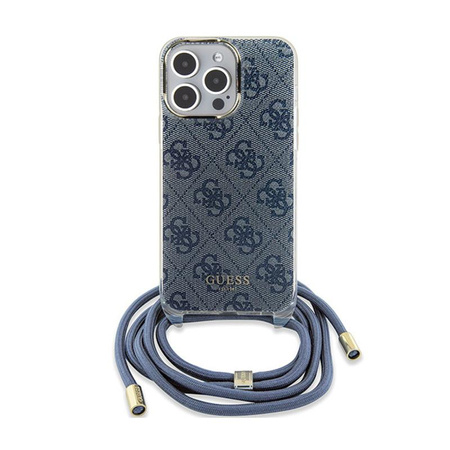 Guess Crossbody Cord 4G Print - pouzdro pro iPhone 15 Pro (modré)