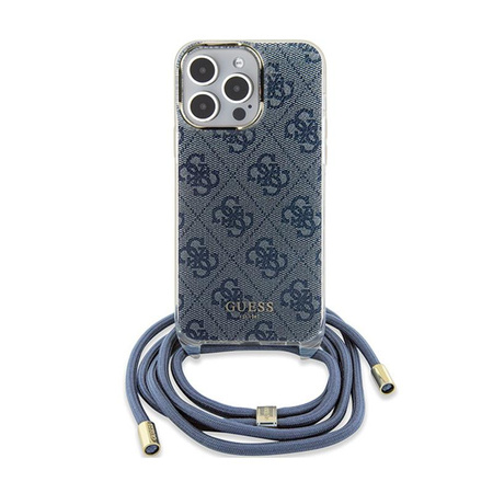 Guess Crossbody Cordon 4G Print - Coque iPhone 15 Pro Max (bleu)
