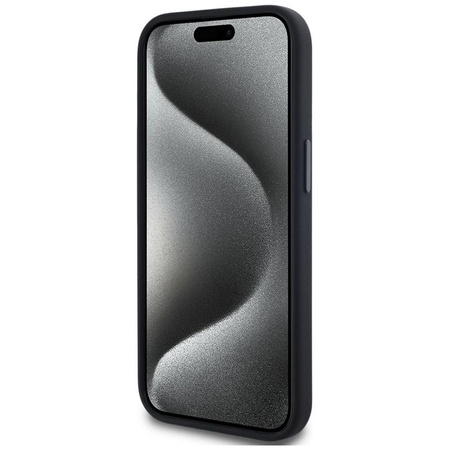 Karl Lagerfeld szilikon árnyék fém kezdőbetűs MagSafe - tok iPhone 15-hez (fekete)