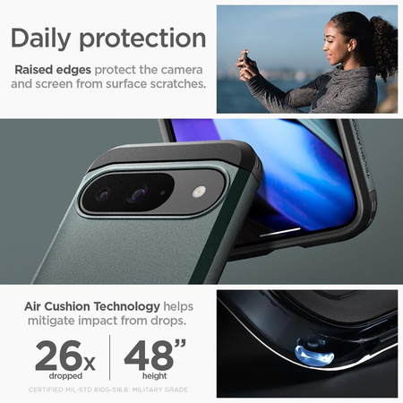 Spigen Tough Armor - Etui do Google Pixel 9 / 9 Pro (Abyss Green)