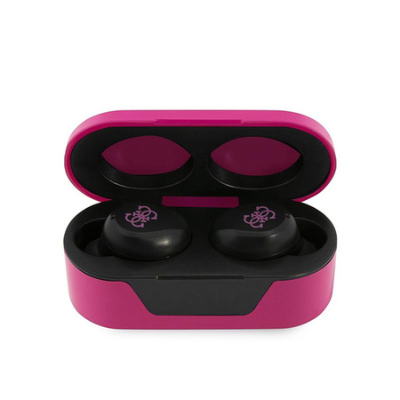 Guess True Wireless Earphones BT5.0 5H - TWS écouteurs + étui de chargement (magenta)