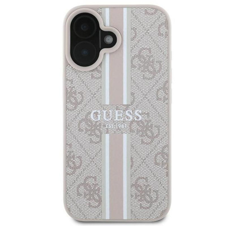 Guess 4G Printed Stripes MagSafe - pouzdro pro iPhone 16 Plus (růžové)