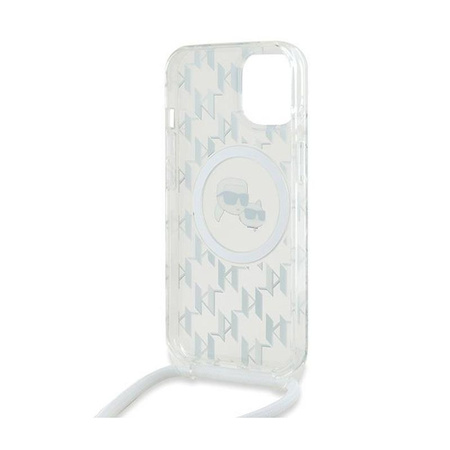 Karl Lagerfeld IML Crossbody Monogram Karl & Choupette Head MagSafe - iPhone 15 / 14 / 13 Tasche (Transparent)